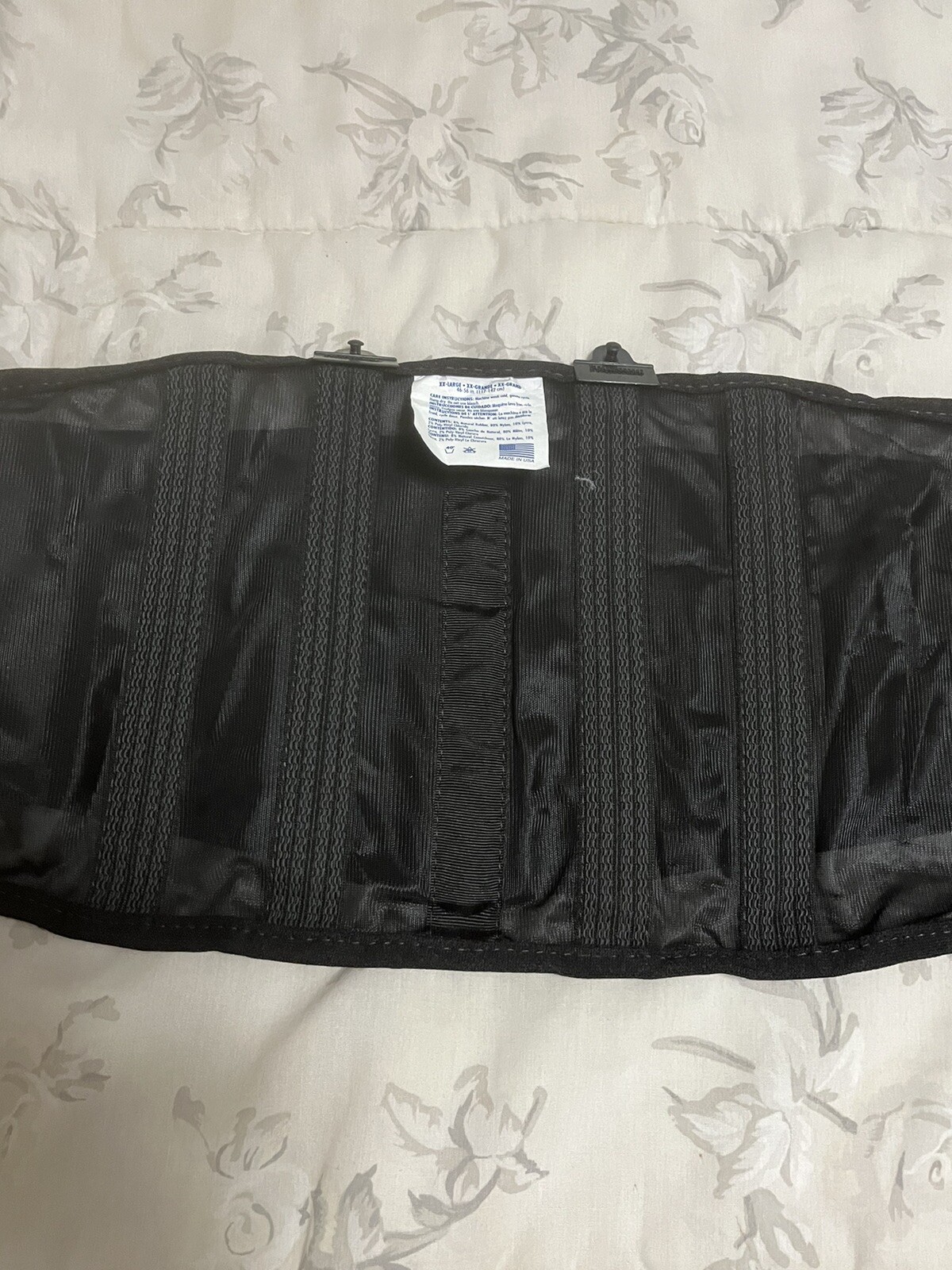Black Back Brace XXLarge Adjustable With X 4 Ribs For Support