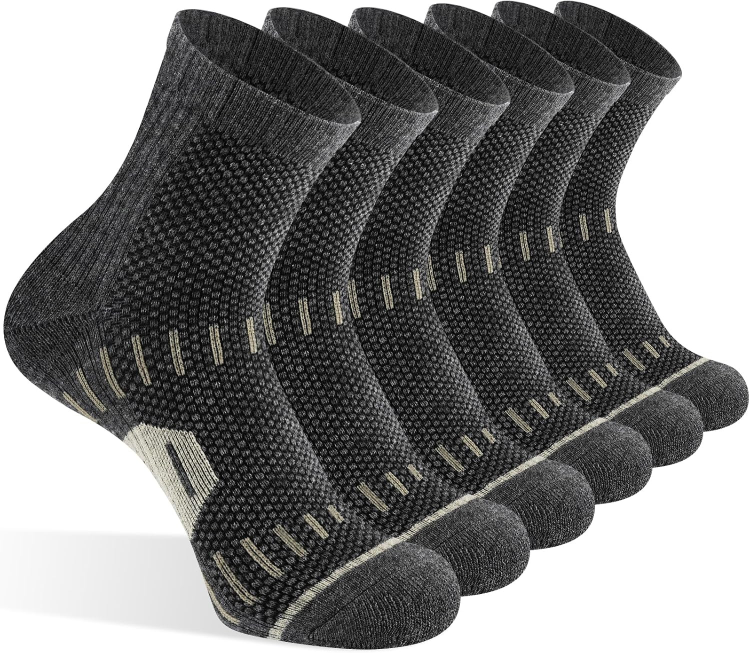 Copper Ankle Compression Socks for Men and Women(6 pairs), Breathable Arch Suppo