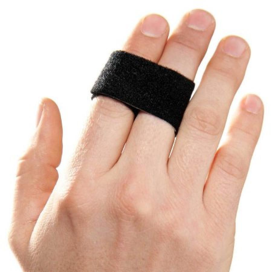 3 Point 3pp Buddy Loop Finger Wrap Splint Black .5″ Wide 5″ Long Hook/Loop Close