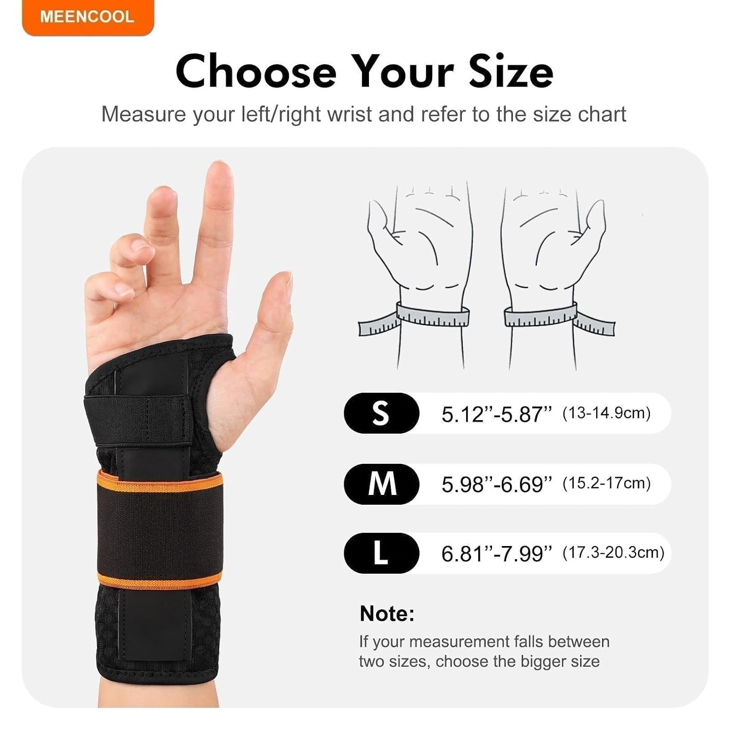 MEENCOOL Carpal Tunnel Wrist Brace Right Hand, Adjustable Night Wrist Splint M