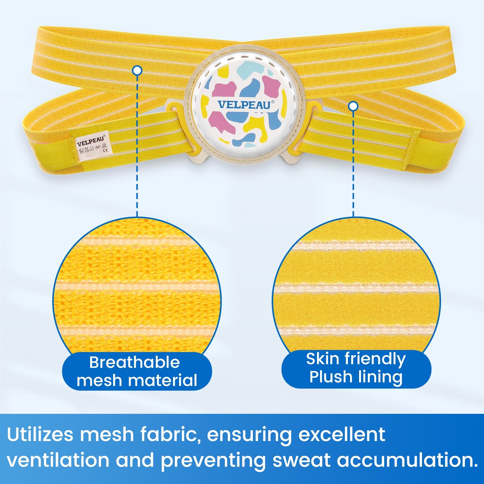 Velpeau Umbilical Hernia Belt Baby Newborn -Anti Displacement Slip -with 3 Pads