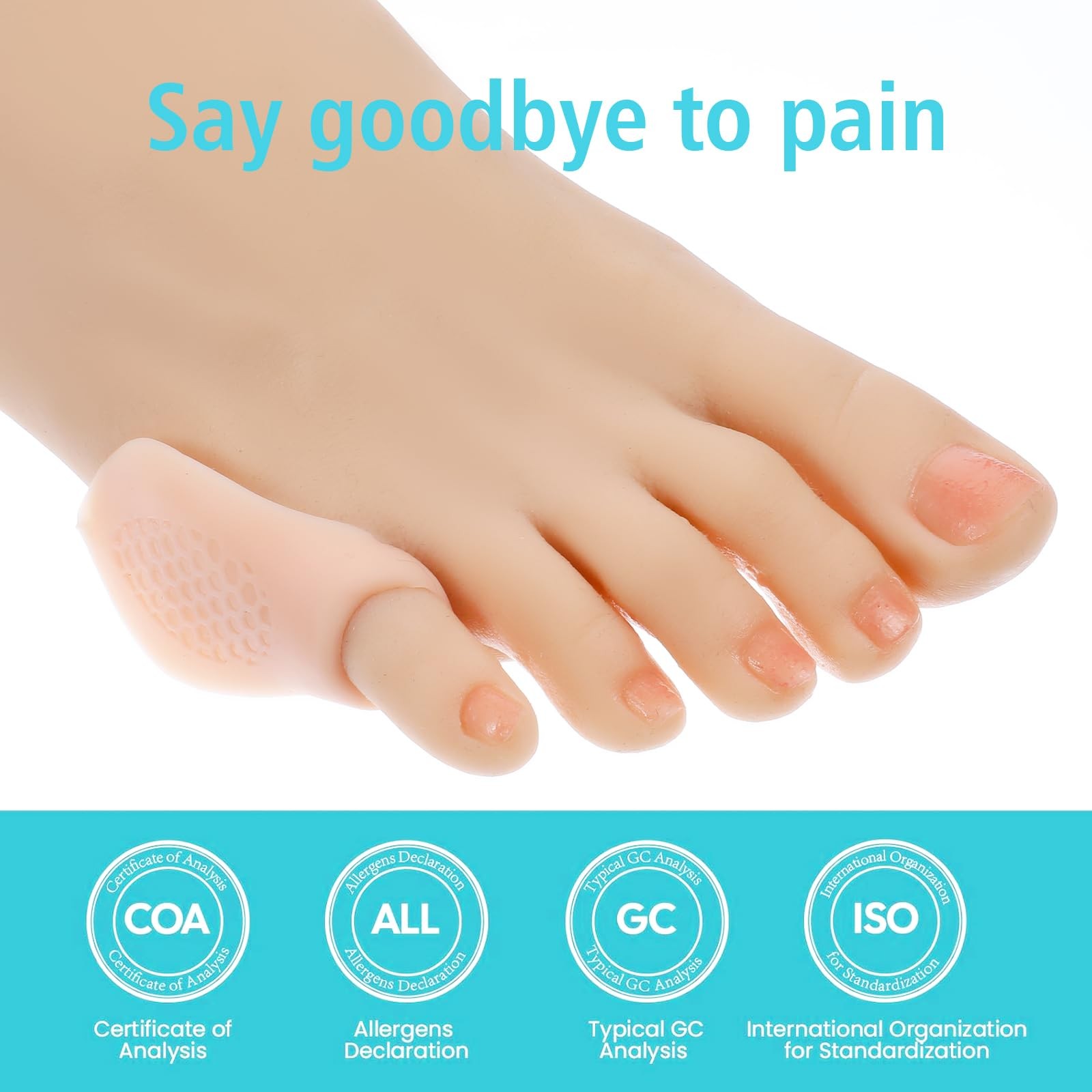 Dimeho Tailor’s Bunion Pads 8 Pack Soft Gel Bunionette One Size, Skin color