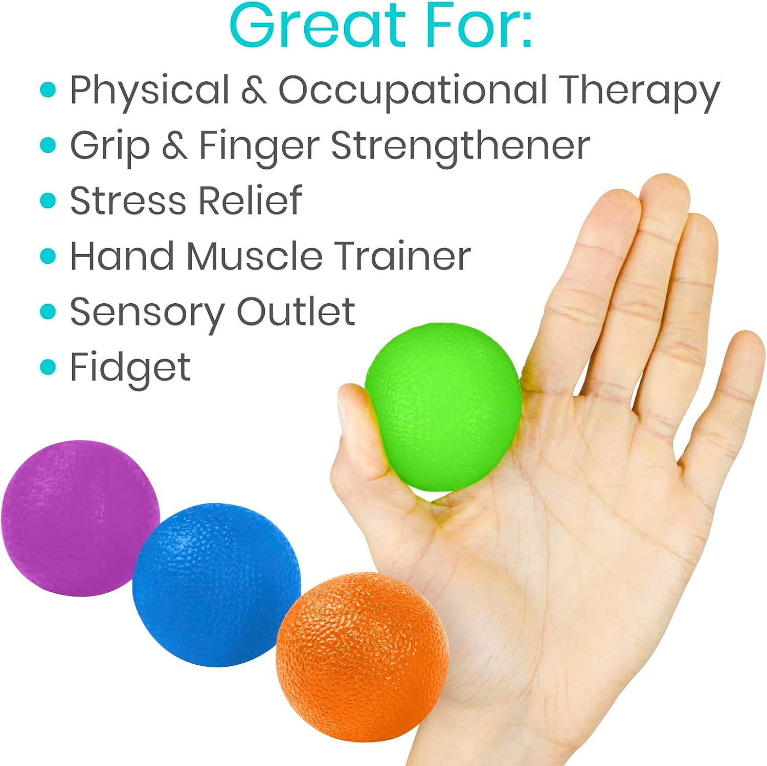 Squeeze Balls for Hand Therapy, Exercise, Arthritis (W/Rehab Video App) – Grip S