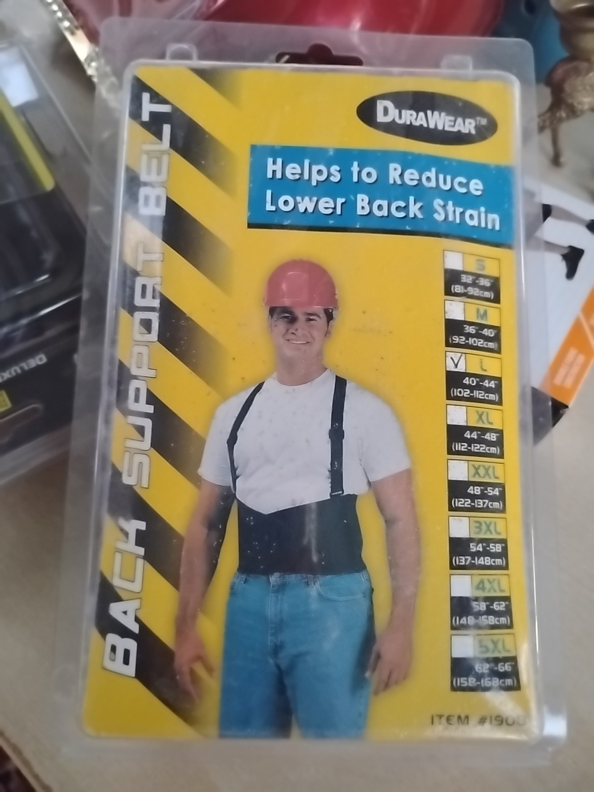 DuraWear Adjustable Back Support Belt Black Size LARGE 40″-44″ Model 1908