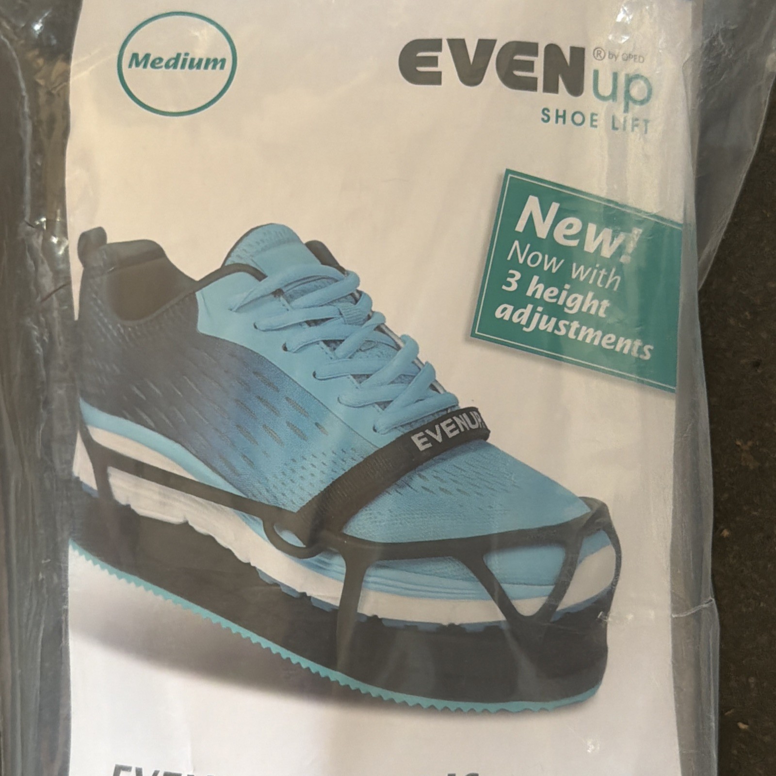 EvenUp Shoe Lift Balancer Leveler Size M Medium Men 8.5-10.5 Womens 9-11 Even Up