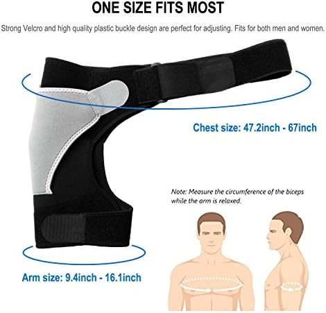 Shoulder Stability Brace Adjustable Shoulder Support with Pressure Pad, Light Br