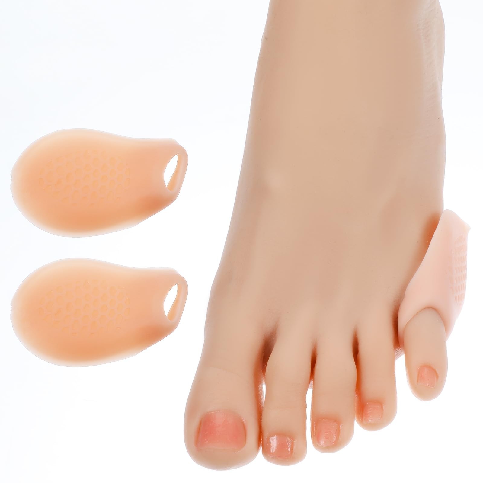 Dimeho Tailor’s Bunion Pads 8 Pack Soft Gel Bunionette One Size, Skin color