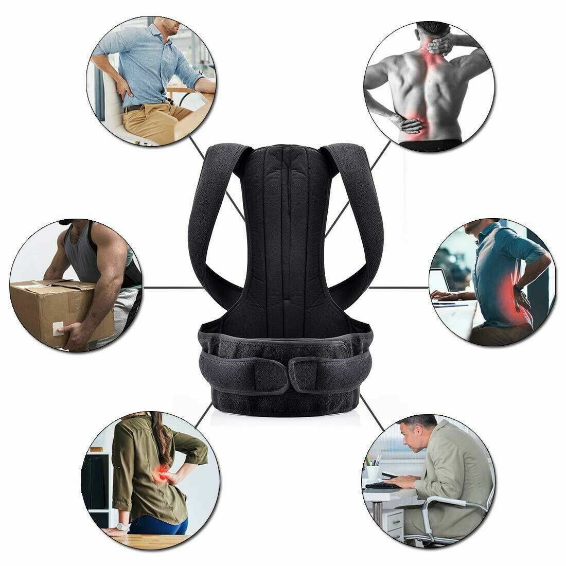 Back&Lumbar Support Brace-Improve Posture & Relieve Lower Thoracic, Spine Pain