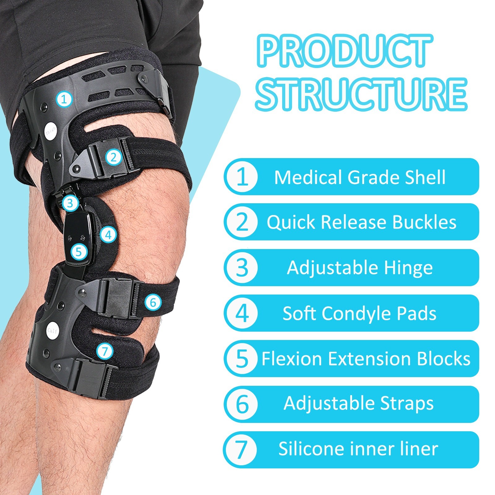 Bone-on-Bone Knee Pain Relief Brace,Support for Arthritis Pain & Joint Stability
