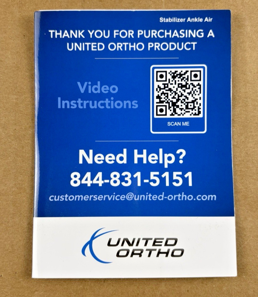 United Ortho Short Air Cam Walker Fracture Boot Size Large Black