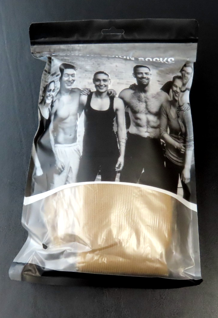 Unisex Compression Socks Tan 3 Pair New Sealed Bag