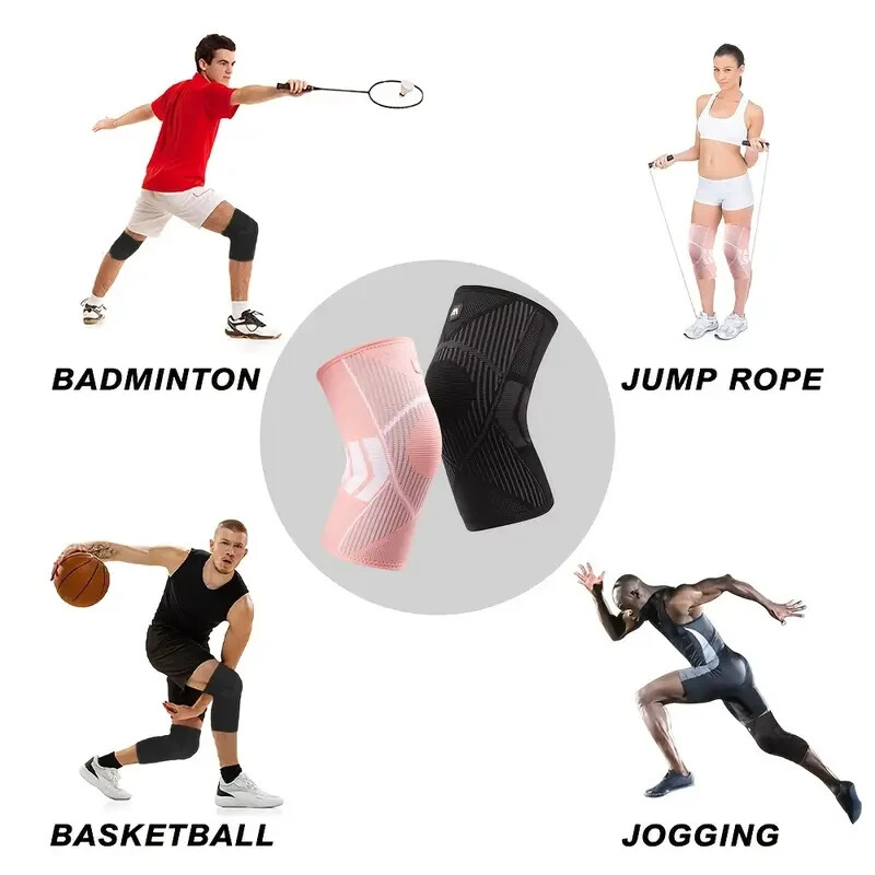 2 PCS Knee Sleeve Compression Knee Pads Breathable Nylon Knitted Kneepad XL