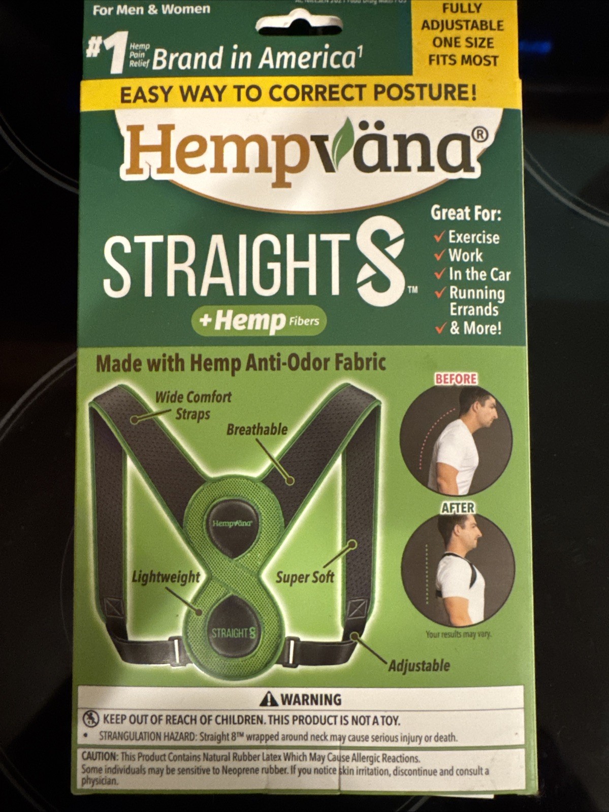 Hempvana Straight8 Fully Adjustable Lightweight Posture Corrector
