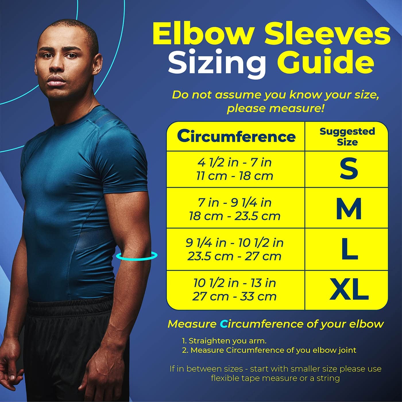 Sparthos Elbow Compression Sleeve, Tennis Brace, X-Large, Cobalt Blue