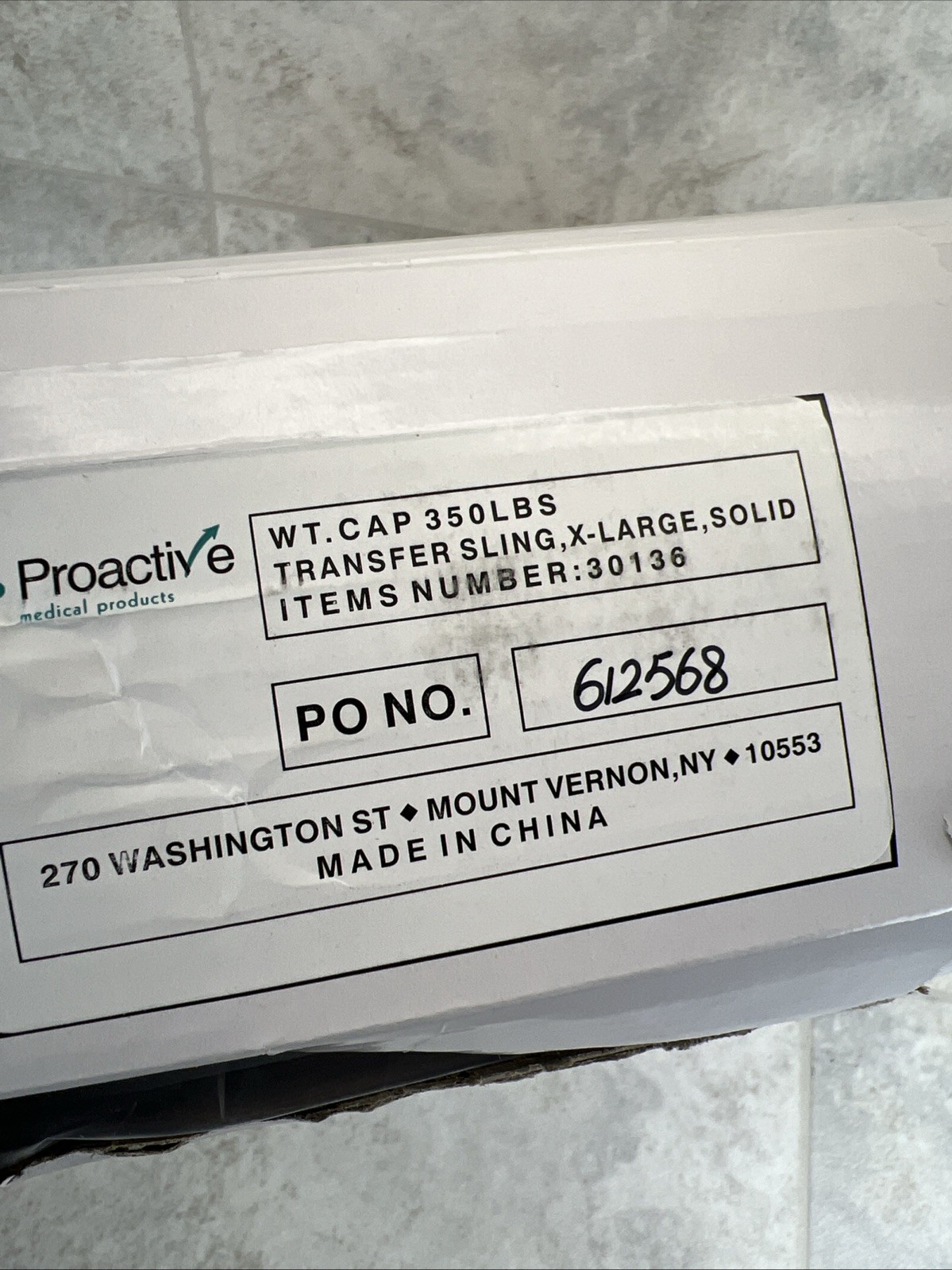 Proactive Medical Product Solid Transfer sling- X-Large XL – 30136- Up To 350lb