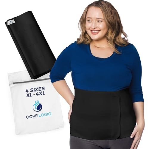 Plus Size Abdominal Binder Post Surgery – C Section Belly XXXX-Large Black