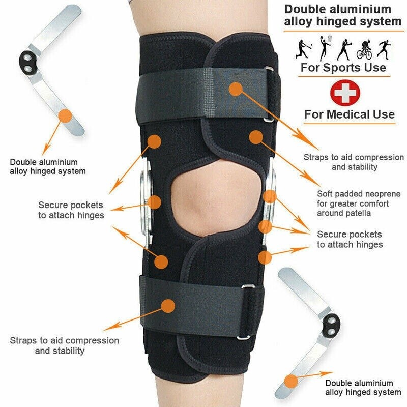 Orthopedic Hinged Knee Brace Pad Support Compression Sleeve Patella Stabilizer