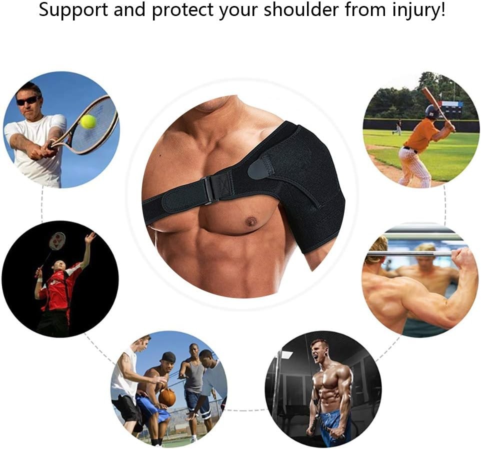 Shoulder Support Brace with Pressure Pad for Men 1 Count (Pack of 1), Black