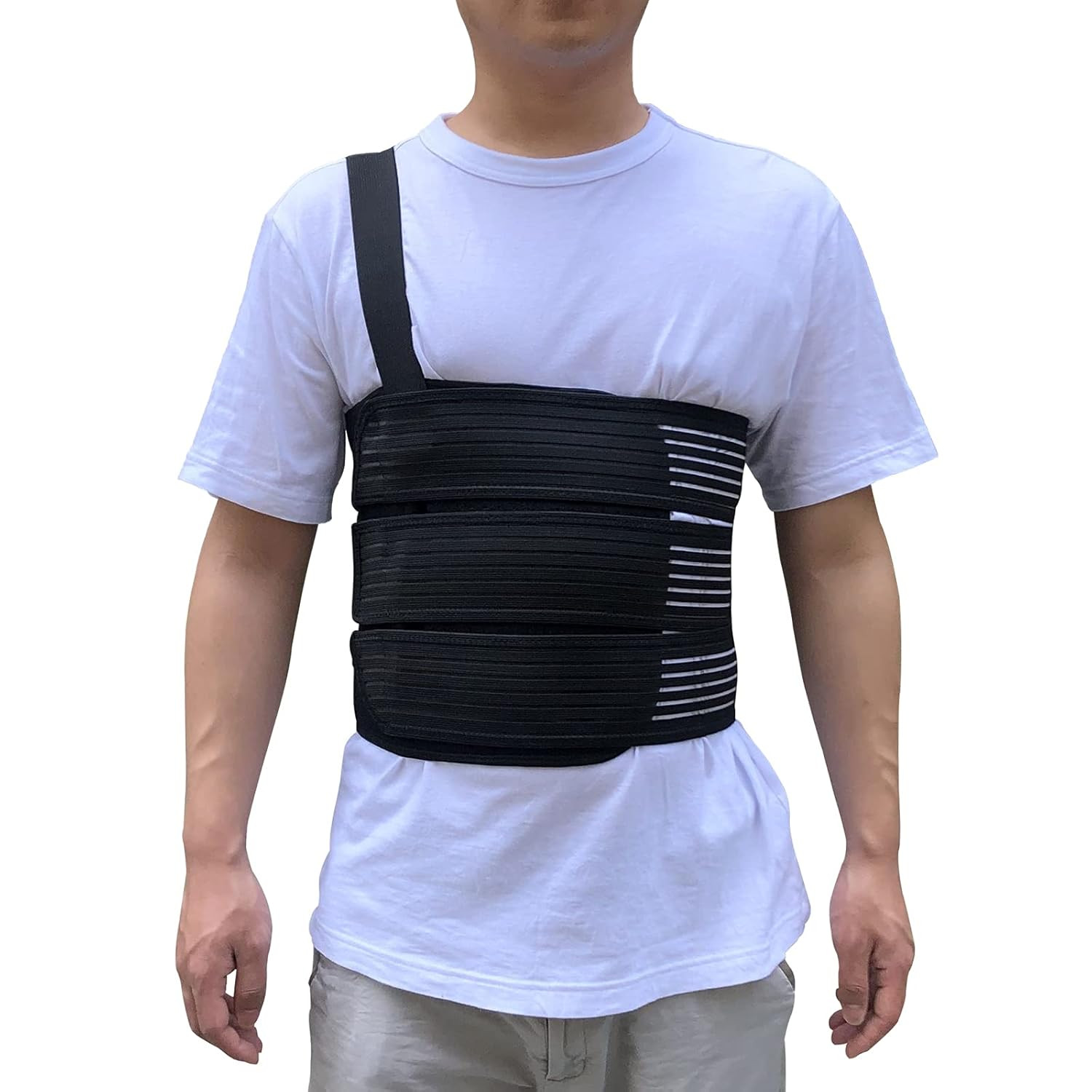 Rib Belt Chest Binder for Broken Injury Ribs, Elastic Rib Brace Compression Supp