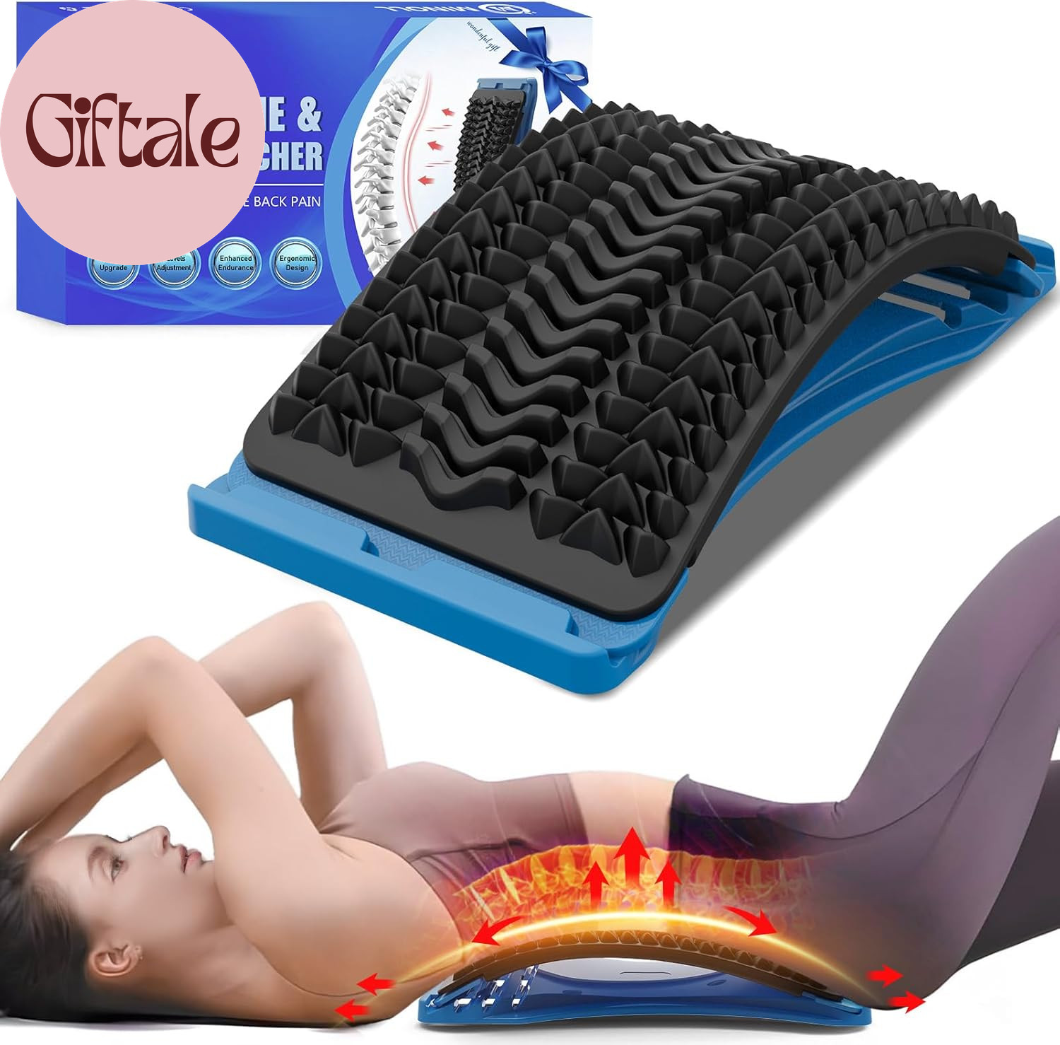 Back Stretcher for Lower Back Pain Relief, Multiple Level Adjustable Arch Lumbar