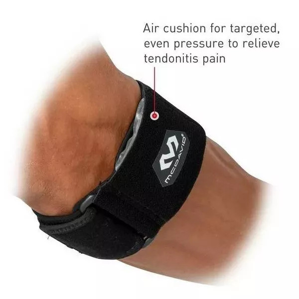 BLACK – MCDAVID SPORT TENNIS AND GOLF ELBOW STRAP: MUSCLE PAIN RELIEF, NYLON