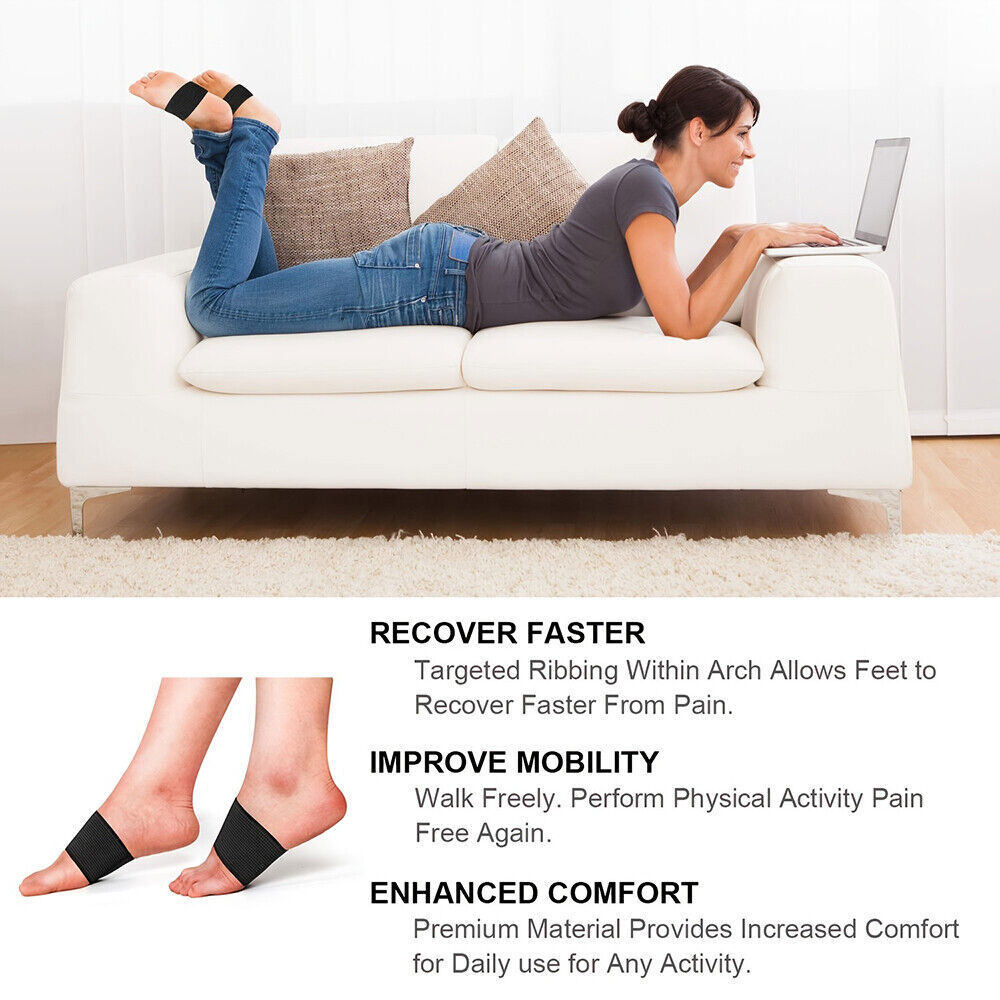 1/2 Pairs Compression Arch Support Sleeves Plantar Fasciitis Foot Pain Relief