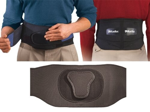 Black MUELLER Adjustable BACK BRACE Support w/ Removable Lumbar Pad ~ PLUS SIZE