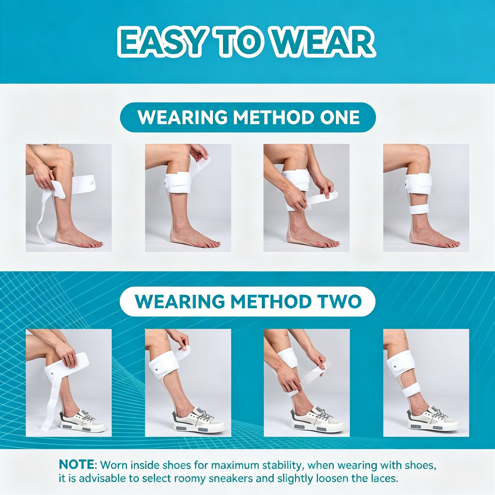 Drop Foot Brace – AFO Splint – Ankle Foot Orthosis Support for Walking with Shoe