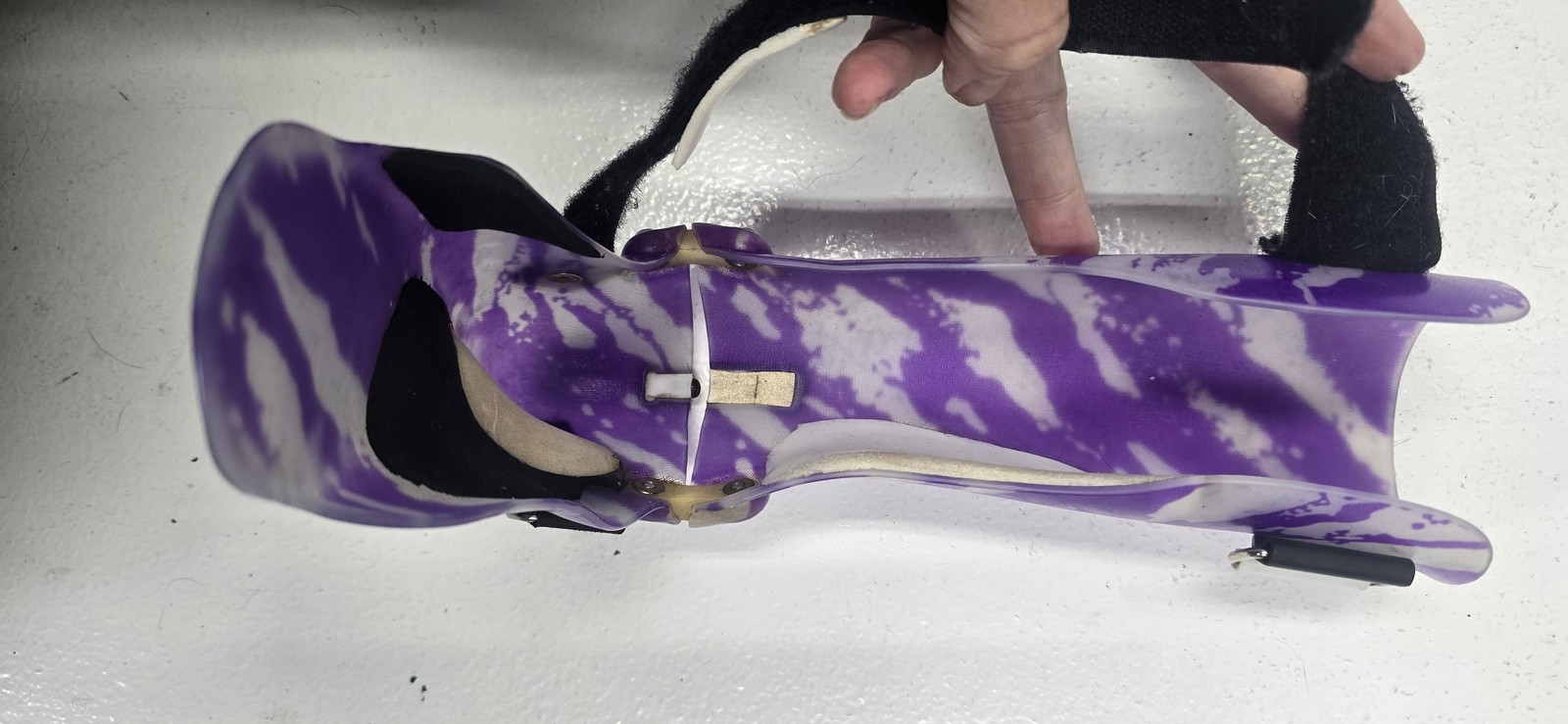 Hinged Ankle Foot Orthosis (AFO) Brace Purple White Marble Pattern Youth Child