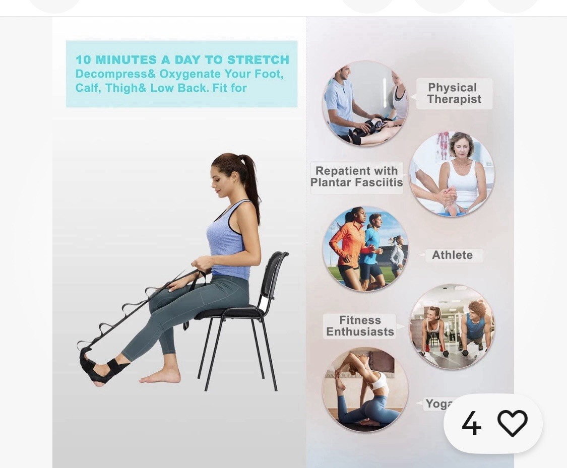 Comness Foot and Calf Stretcher-Stretching Strap For Plantar Fasciitis In Box