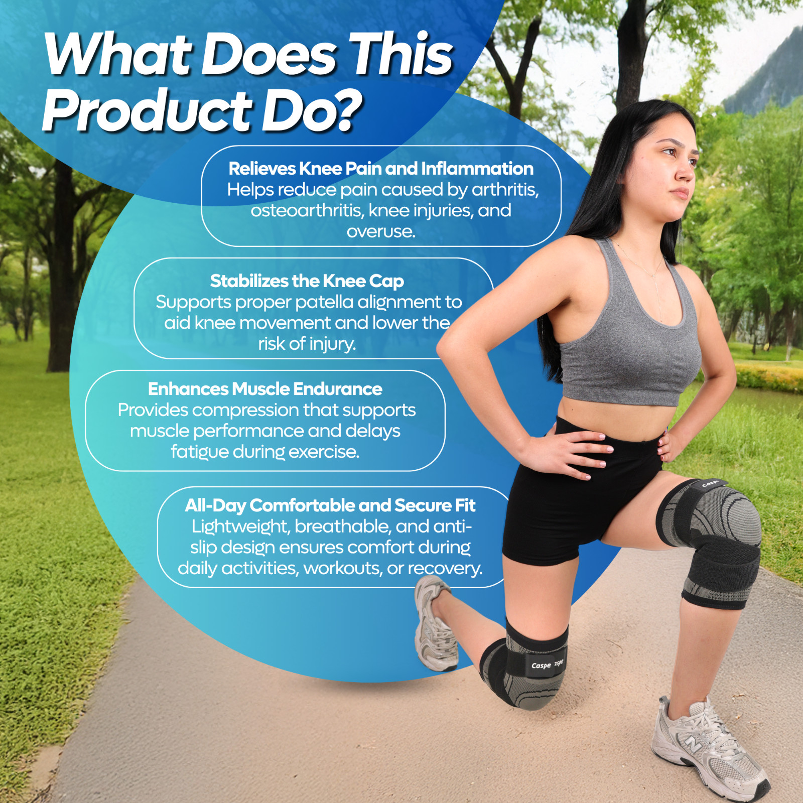 2× Knee Sleeve Compression Brace Support Sport Joint Pain Arthritis Relief Strap