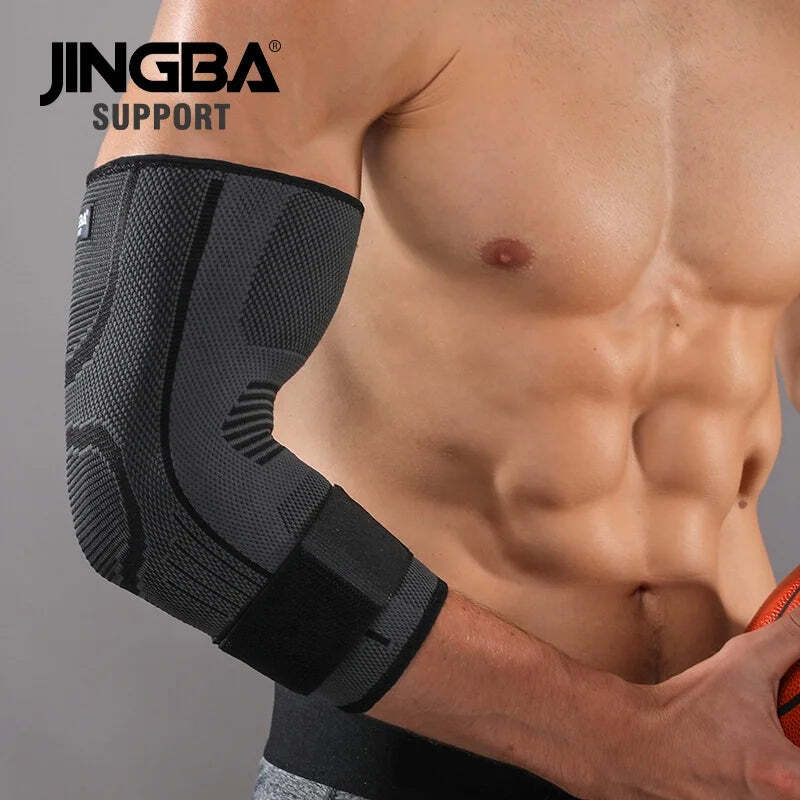JINGBA Custom Nylon Elbow Support Breathable Riding Running Elbow Brace Sports P