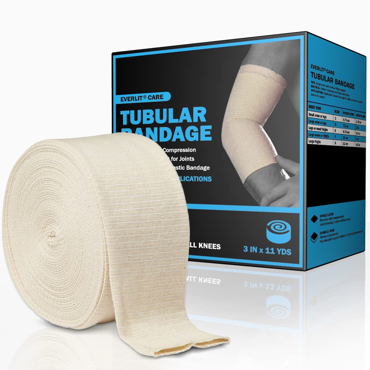 EVERLIT Elasticated Tubular Support Bandage | Stockinette Tubing for Small Arms,