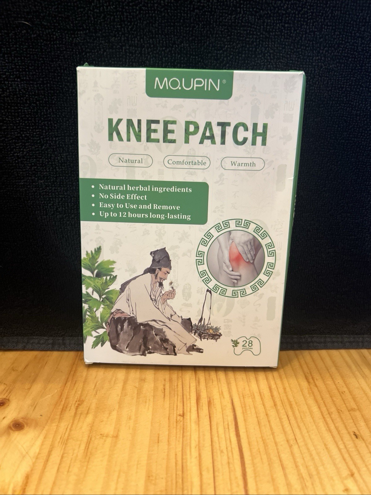 MQUPIN 28 Pcs Knee Patches, Natural Knee Patch for Bone On Bone, for Back, Neck,