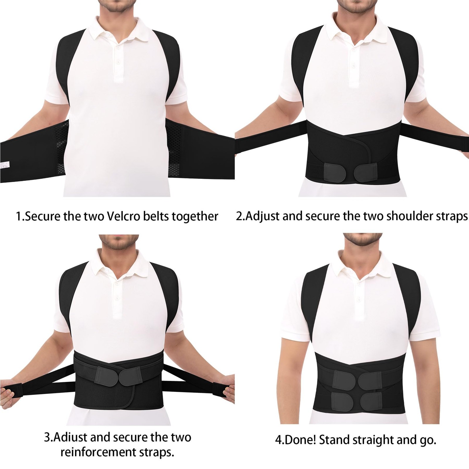 Back Brace Posture Corrector for and Men Adjustable Shoulder Straightener Hel…