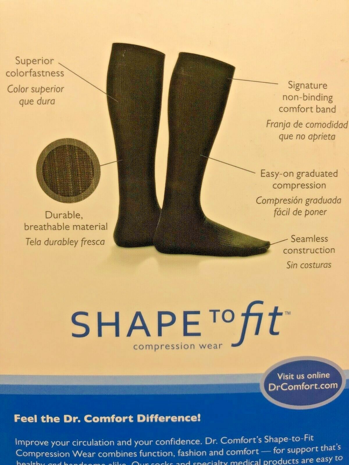 Dr. Comfort Men’s Medical Compression Dress Sock’s 10-15 15-20 20-30 mmHg SIZES