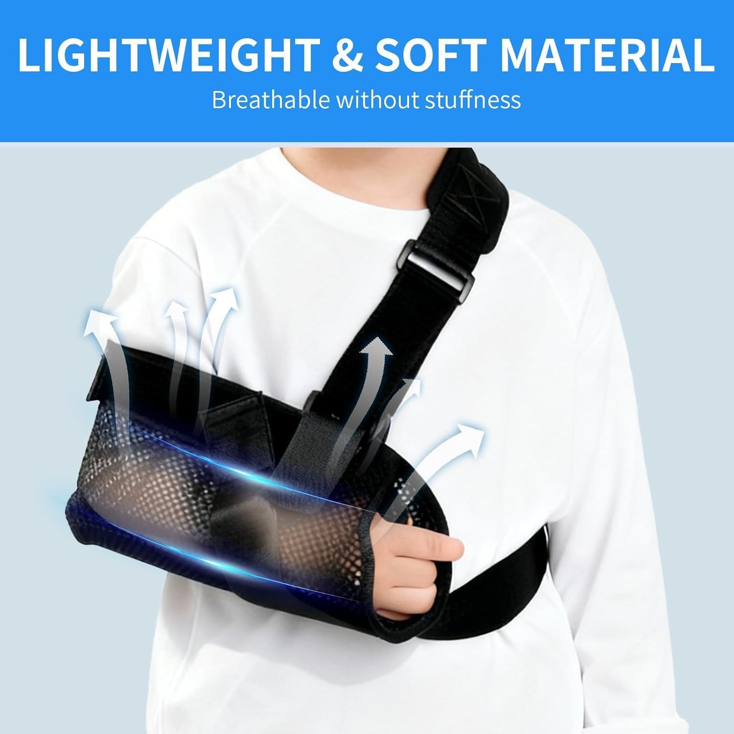 Kids Mesh Arm Sling Children Shoulder Injury Adjustable Immobilizer Black XS