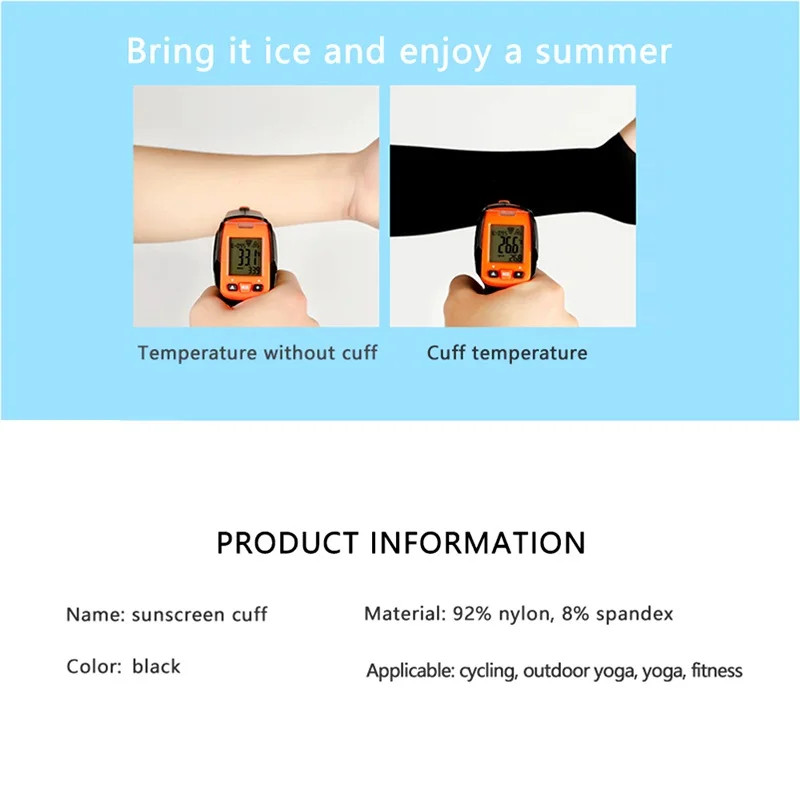 1 Pair Summer Finger Sleeve Ice Cool Wearing High Elastic Elbow Spring Outdoor