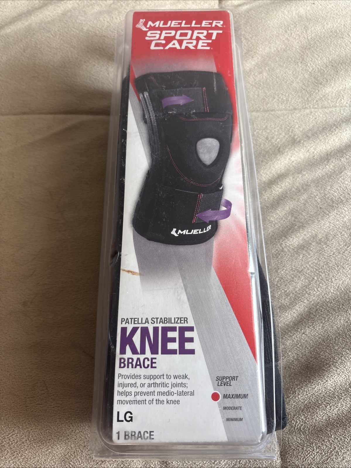 Mueller Sport Care Patella Stabilizer Knee Brace Size Large Black Knee Support
