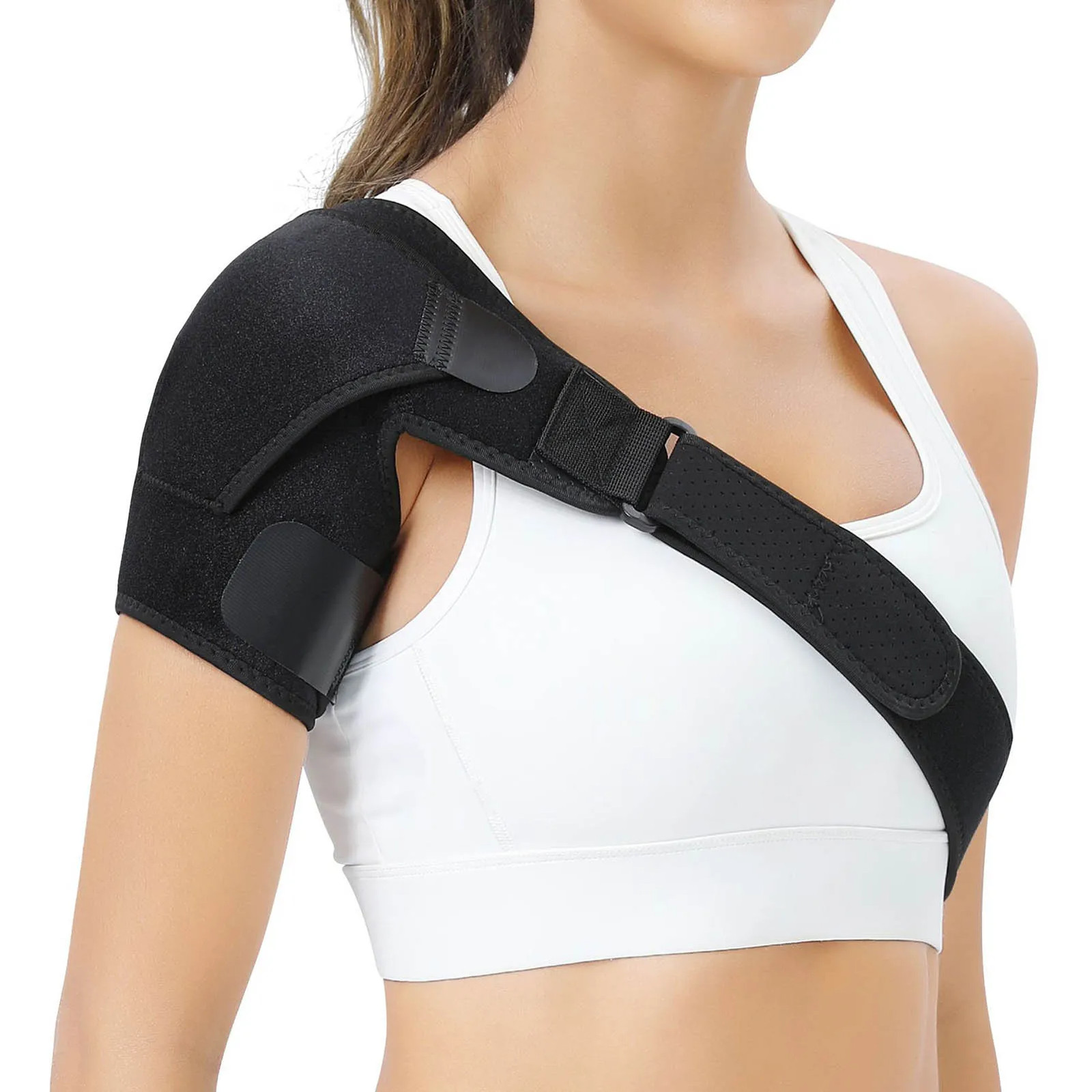 Support Brace for Torn Rotator Adjustable Shoulder Belt Wrap Compression Sleeves