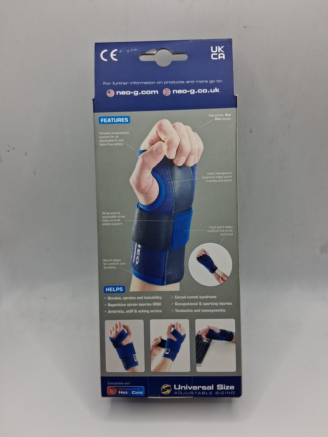 Neo G Stabilized Wrist Brace One Size Fits All Right Wrist New In Box