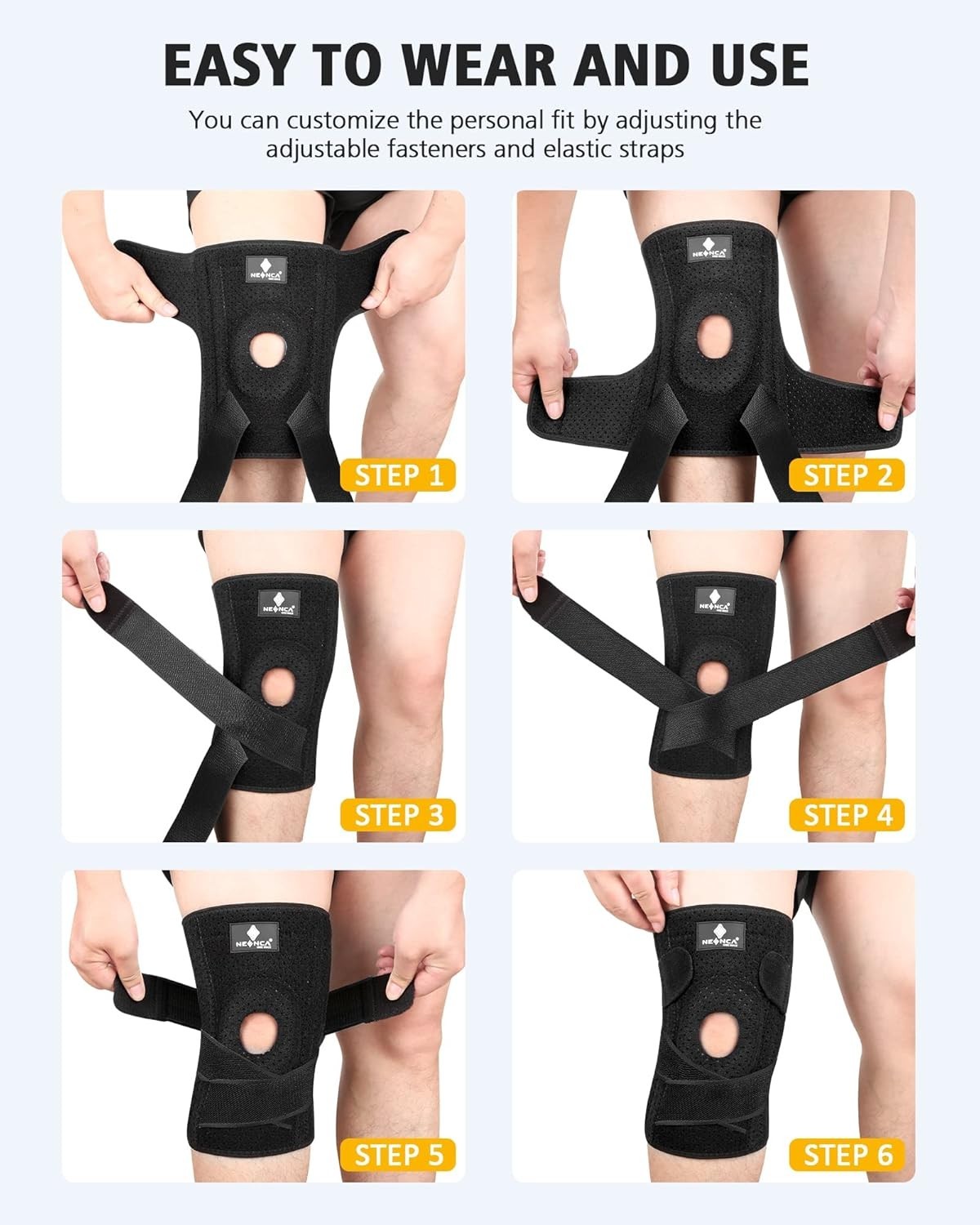 Professional Knee Brace with Patella Gel Pad & Stabilizers