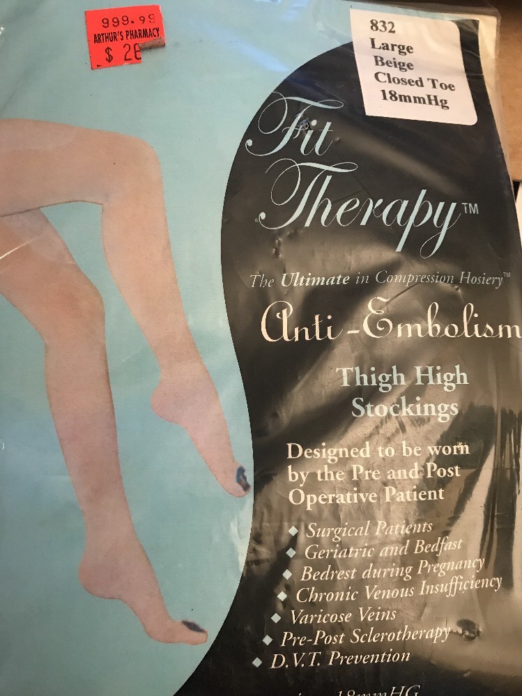 Anti Embolism THIGH Stockings 18mmHg Compression CLOSED Toe Supports Surgery