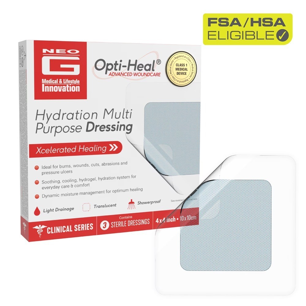 Multi-Purpose Hydration Dressing Pack of 3 – 4×4 Inch Sterile Pad FSA HSA