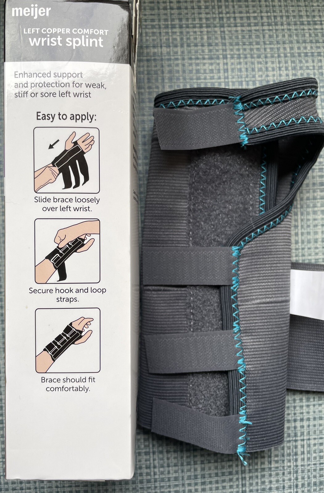 New Meijer Left-Side Copper Comfort Support Adjustable Wrist Splint New In Box