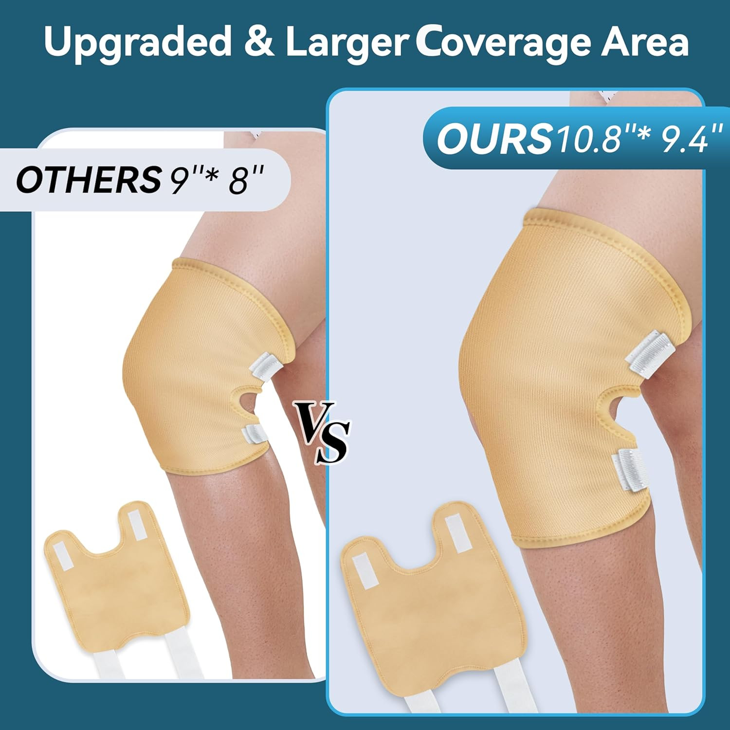 Upgraded Castor Oil Pack Wrap – Larger Knee Size for Men & Women, Organic Cotton