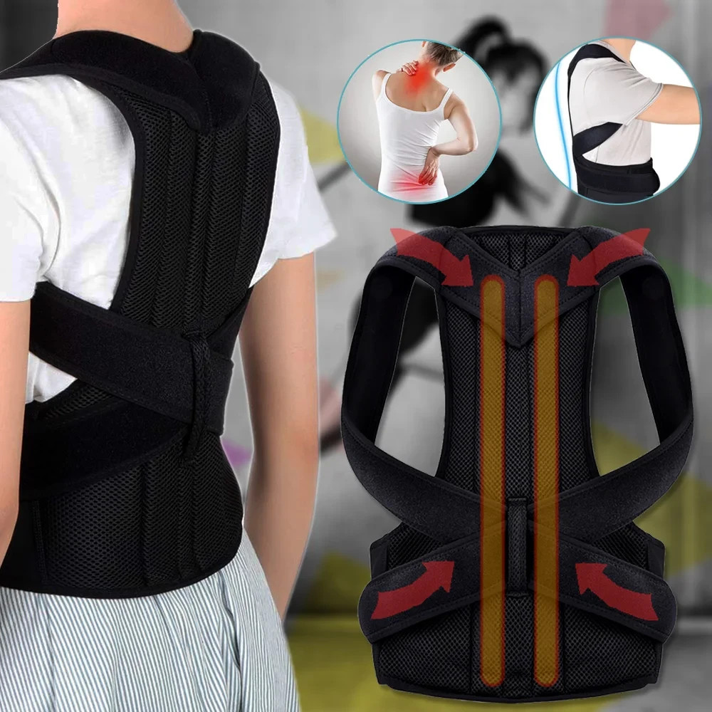 Adjustable Posture Corrector Back Brace Clavicle Spine Support Pain Relief Belt