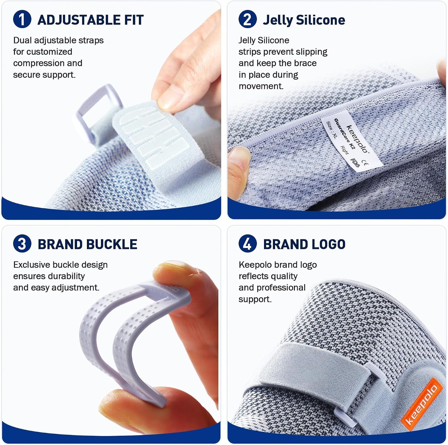 Large Right Knee Brace Patella Stabilizer Side Support Torn meniscus