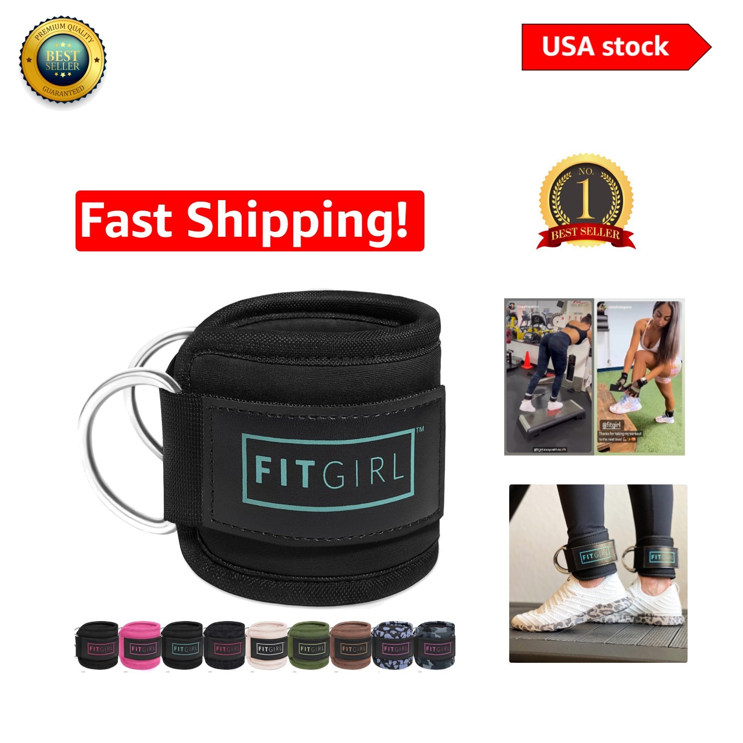 Adjustable Mint Ankle Cuffs – Ultimate Attachment for Cable and Leg Workouts