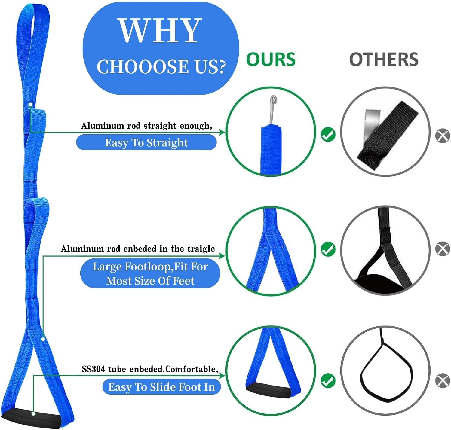 42” Long Leg Lifter,Leg Lifter After Hip Replacement All Over w/ Aluminum Rod